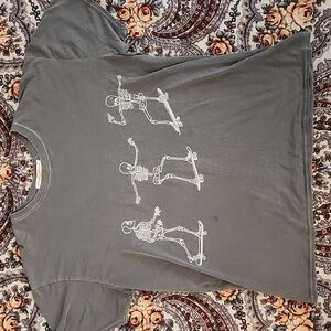 Project Social T Charcoal Tee with Skating Skeleton Back & Front Graphic (OS)